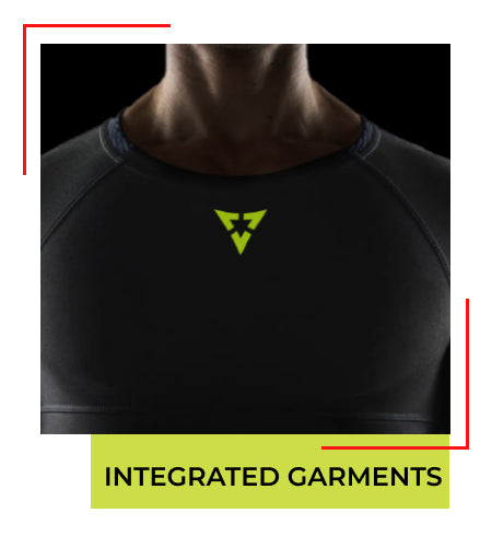 Moisture wicking fabrication seamless stitching and design embedded EMG sensors integration patented flexible spandex.